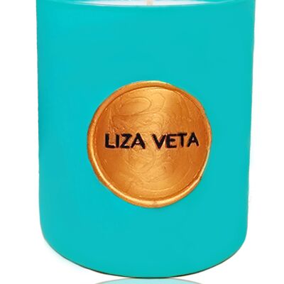 Lemongrass & Bergamot Scented Candle - Turquoise Matte