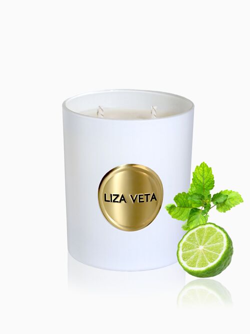 Bergamot & Patchouli Scented Candle  -  White Matte