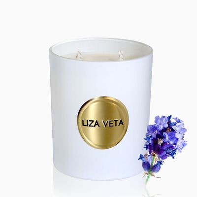Vela Perfumada Lavanda - Blanco Mate