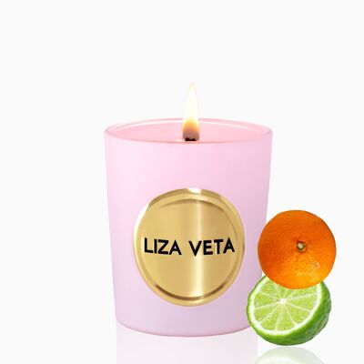 Bougie à l'huile essentielle d'orange douce et de bergamote - Rose mat