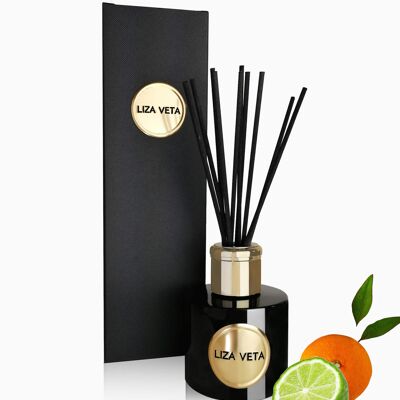 Difusor de varillas de naranja dulce y bergamota - Negro brillo