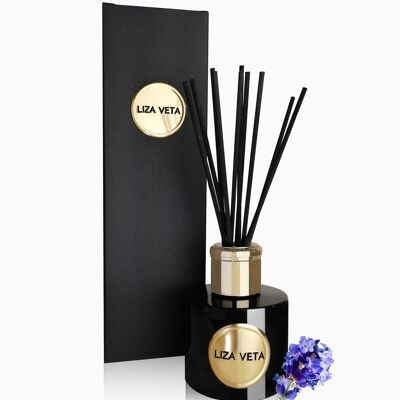 Difusor de Carrizo Lavanda - Negro Brillo