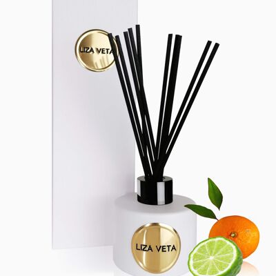 Difusor de varillas de naranja dulce y bergamota - Blanco mate
