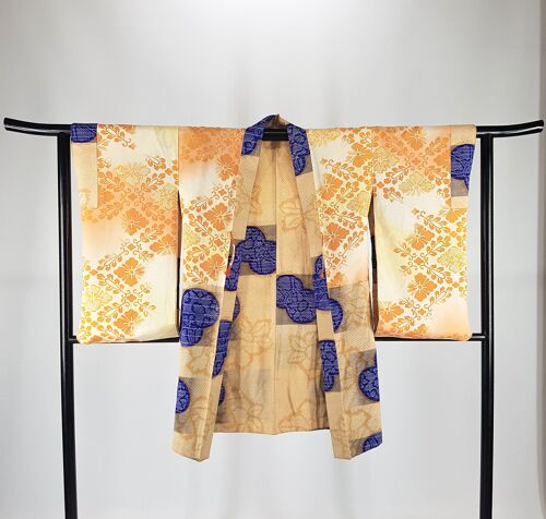 Veste traditionnelles de Kimono Haori japonais 100% soie pièce unique