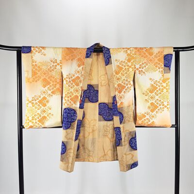 Veste traditionnelles de Kimono Haori japonais 100% soie pièce unique