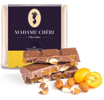 Chocolat au Lait Kumquat & Amande 90 g 1