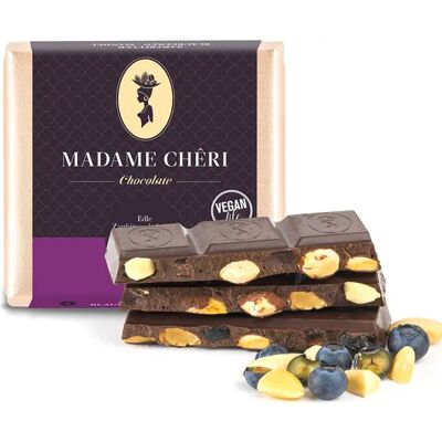 Chocolat Noir Myrtille & Amande 90g (Vegan)