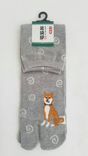 Chaussettes Japonaises Tabi en Coton à Motif Chien Shiba Inu et Uzumaki Made in Japan Taille Fr 40 - 45 4