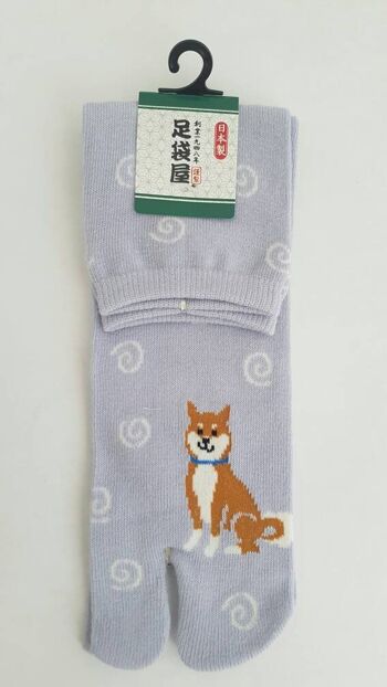 Chaussettes Japonaises Tabi en Coton à Motif Chien Shiba Inu et Uzumaki Made in Japan Taille Fr 40 - 45 5