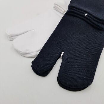 Chaussettes Japonaises Tabi en Coton et Couleur Uni Noir  Made in Japan Taille Fr 40 - 45 4