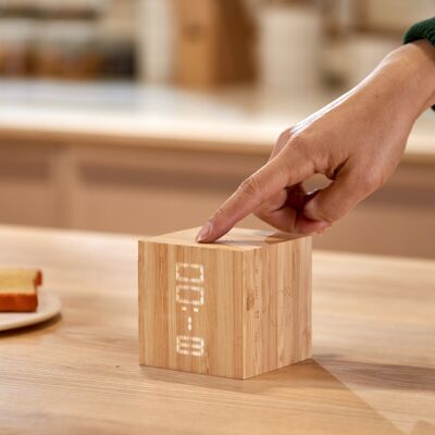 Cube Plus Click Clock -  Bamboo