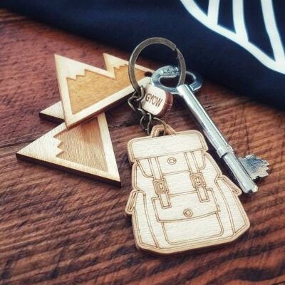 Porte-clés de sac à dos durable, porte-clés de sac à dos, cadeau de randonnée, porte-clés de maison, cadeau d'aventure, Wanderlust.
