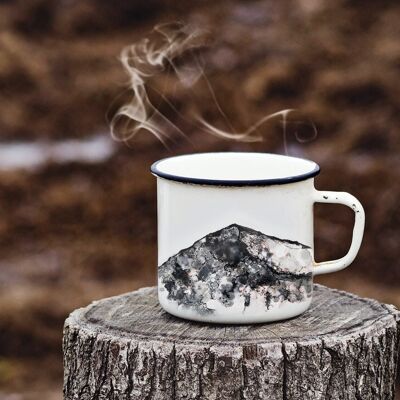 Aquarell Grisedale Pike, Emaille-Keramik-Becher. Lake District Outdoor-Abenteuer-Geschenk.