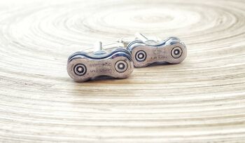 Boutons de manchette en chaîne de vélo recyclés. Cadeau de marié recyclé, cadeau de mariage, cadeau de Noël pour lui. 8