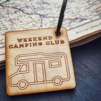 Porte-clés en bois pour camping-car, porte-clés pour caravane, porte-clés Van Life, porte-clés pour camping-car, porte-clés pour tente, cadeaux pour les amoureux de l'aventure. 6