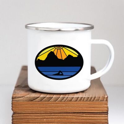 Open Water Swimming Emaille Becher, Cold Water Swimming Gift, Outdoor Swimming Mug, Lake District Geschenk