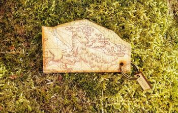Porte-clés carte de montagne. Pillar Rock Map Keyfob, Lake District Gift, New Home Gift. Porte-clés carte en bois. 2