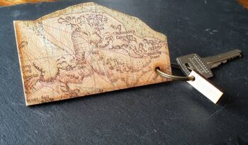 Porte-clés carte de montagne. Pillar Rock Map Keyfob, Lake District Gift, New Home Gift. Porte-clés carte en bois. 3