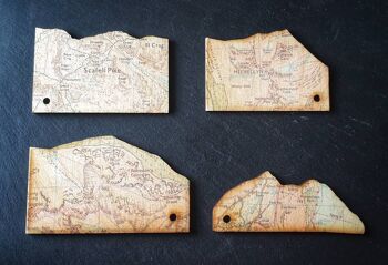 Porte-clés carte de montagne. Pillar Rock Map Keyfob, Lake District Gift, New Home Gift. Porte-clés carte en bois. 6