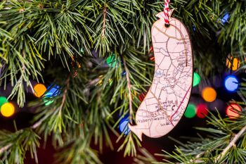Décoration d'arbre de carte de saucisse de Cumberland, cadeau de région de lac, cadeau d'amoureux de nourriture, décoration d'arbre de nouveauté, babiole de nourriture de Noël de Cumbria. 1