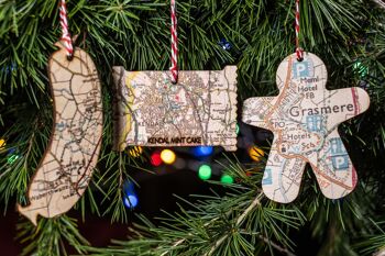 Décoration d'arbre de carte de saucisse de Cumberland, cadeau de région de lac, cadeau d'amoureux de nourriture, décoration d'arbre de nouveauté, babiole de nourriture de Noël de Cumbria. 2