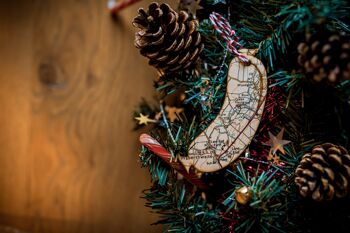 Décoration d'arbre de carte de saucisse de Cumberland, cadeau de région de lac, cadeau d'amoureux de nourriture, décoration d'arbre de nouveauté, babiole de nourriture de Noël de Cumbria. 3