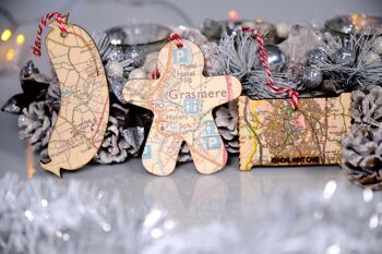Décoration d'arbre de carte de saucisse de Cumberland, cadeau de région de lac, cadeau d'amoureux de nourriture, décoration d'arbre de nouveauté, babiole de nourriture de Noël de Cumbria. 4
