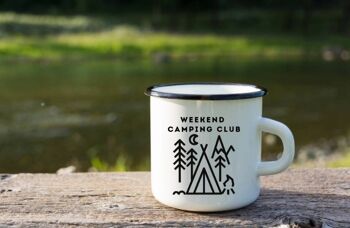 Tasse en émail du club de camping du week-end, cadeau de camping sauvage, amateur de tente, tasse en étain extérieure, cadeau de Lake District. 2