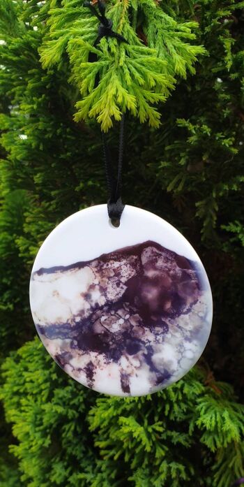 Ornement suspendu illustré en porcelaine Grisedale Pike, cadeau de Lake District, ornement d'arbre en céramique 2