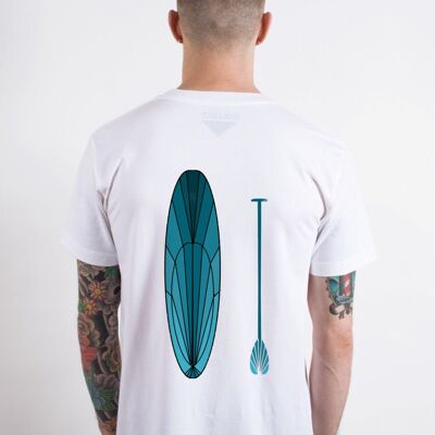 Camiseta gráfica unisex de paddleboard. Camiseta de SUP de algodón.