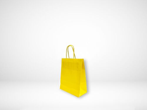 Yellow Colour A4 Paper bags Twisted paper Handles  - 24x11x32