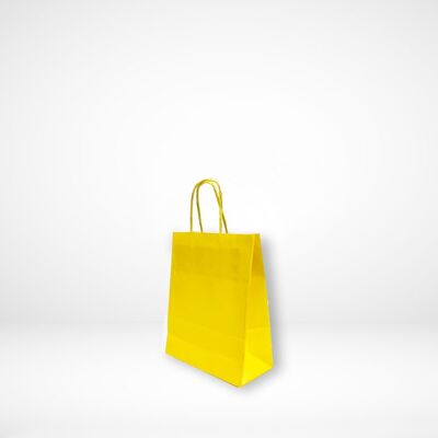 Color amarillo A4 Bolsas de papel Asas de papel retorcido - 24x11x32