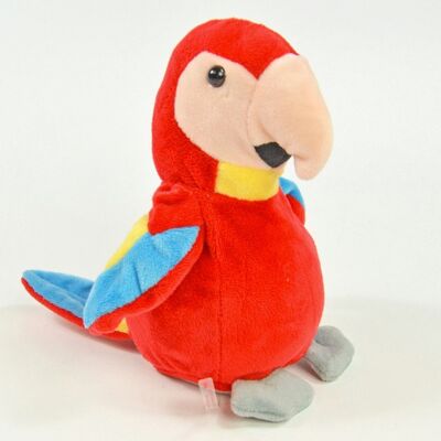 talking cuddly toy, parrot, red, Talking duddly toy, parrot