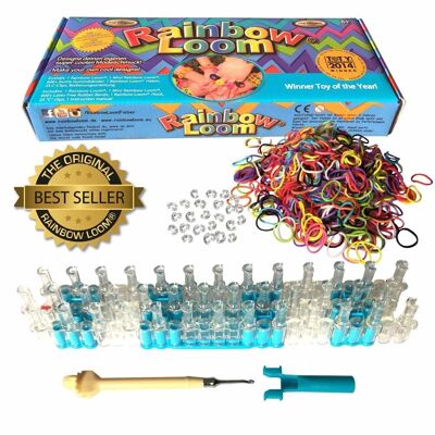 Rainbow Loom® Starter Set con aguja de metal, juego de bandas de telar