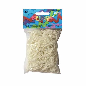 Élastiques Rainbow Loom® Blanc, Bandes Loom 1