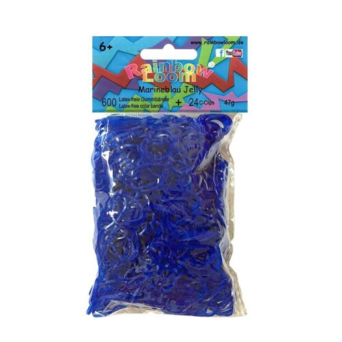 Rainbow Loom® Gummibänder Marineblau Jelly, Loom Bands