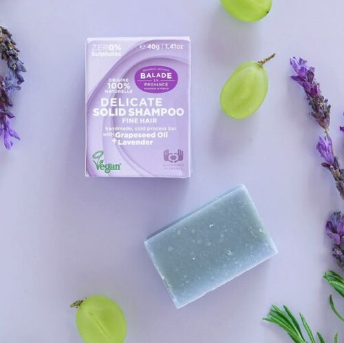 Solid shampoo for women - fine hair - lavender 40G