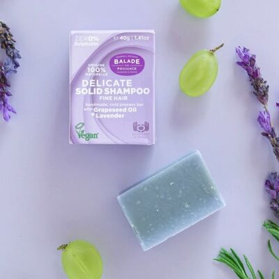 Champú sólido para mujer - cabello fino - lavanda 40G