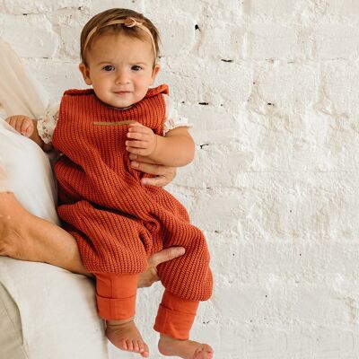 Knitted ToddieBag - cotton sleeping bag, Rust - 86