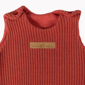 Knitted ToddieBag - sac de couchage en coton, Rouille - 98 9