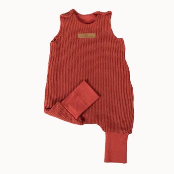 Knitted ToddieBag - sac de couchage en coton, Rouille - 98 10