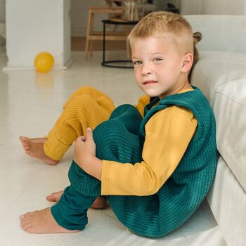 Knitted ToddieBag - sac de couchage en coton, Pétrole - 104 7