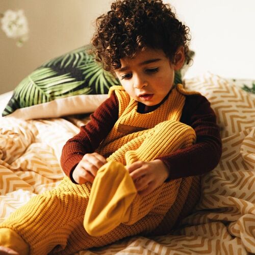 Knitted ToddieBag - cotton sleeping bag, Honey - 86