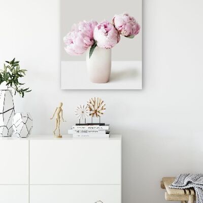 Roze bloemen 2 - 50X70 - Canvas