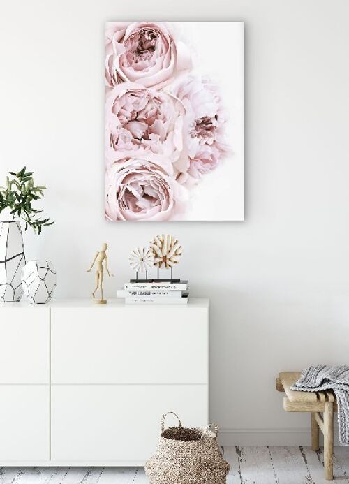 Roze bloemen 1 - 20X30 - Canvas