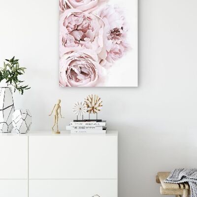 Roze bloemen 1 - 50X70 - Canvas