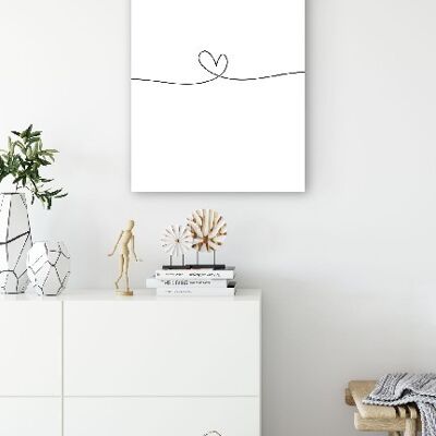 Drawed Heart - 100X70 - Canvas