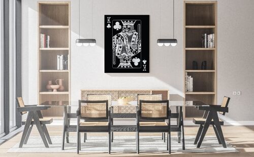 King of Clubs - Zilver - 20X30 - Canvas