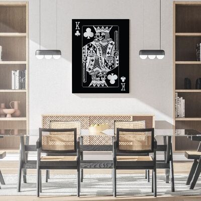 King of Clubs - Zilver - 20X30 - Canvas