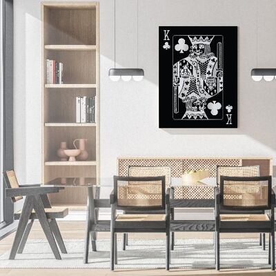 King of Clubs - Zilver - 20X30 - Canvas